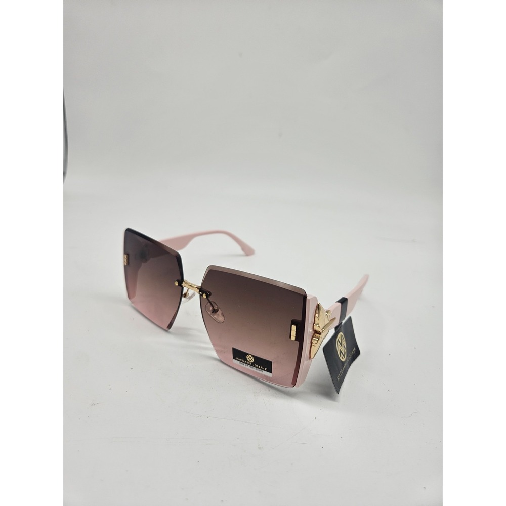 Margaret Josephs 100% UV Pink Frame Gold Butterfly Detail Oversize Sunglasses